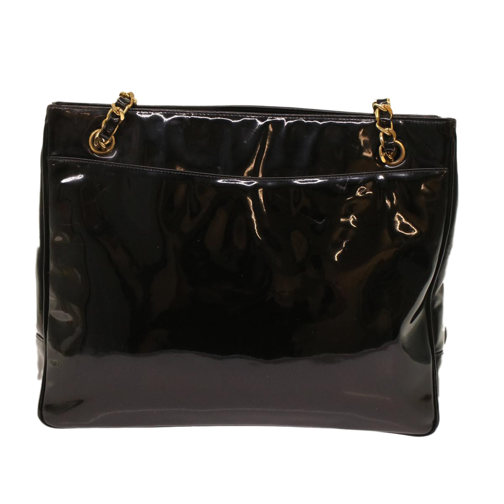 CHANEL Chain Shoulder Bag Patent leather Black CC Auth ar9959B - Picture 2 of 16